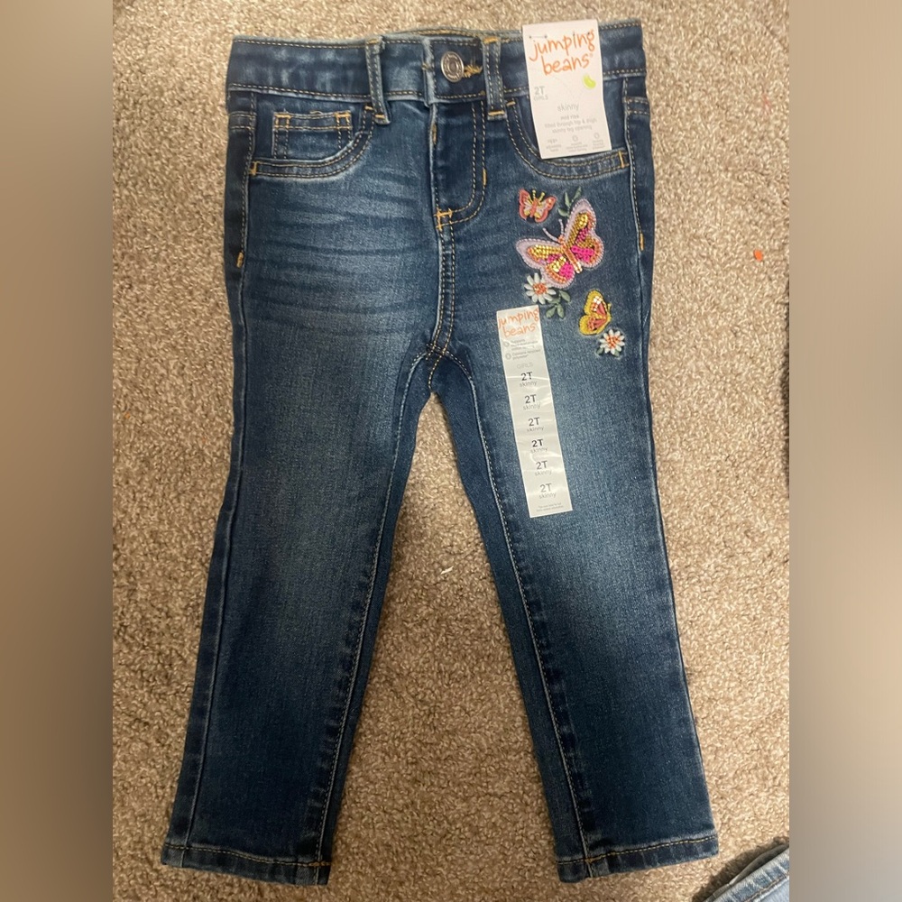 Jumping Bean butterfly embroidered Jeans